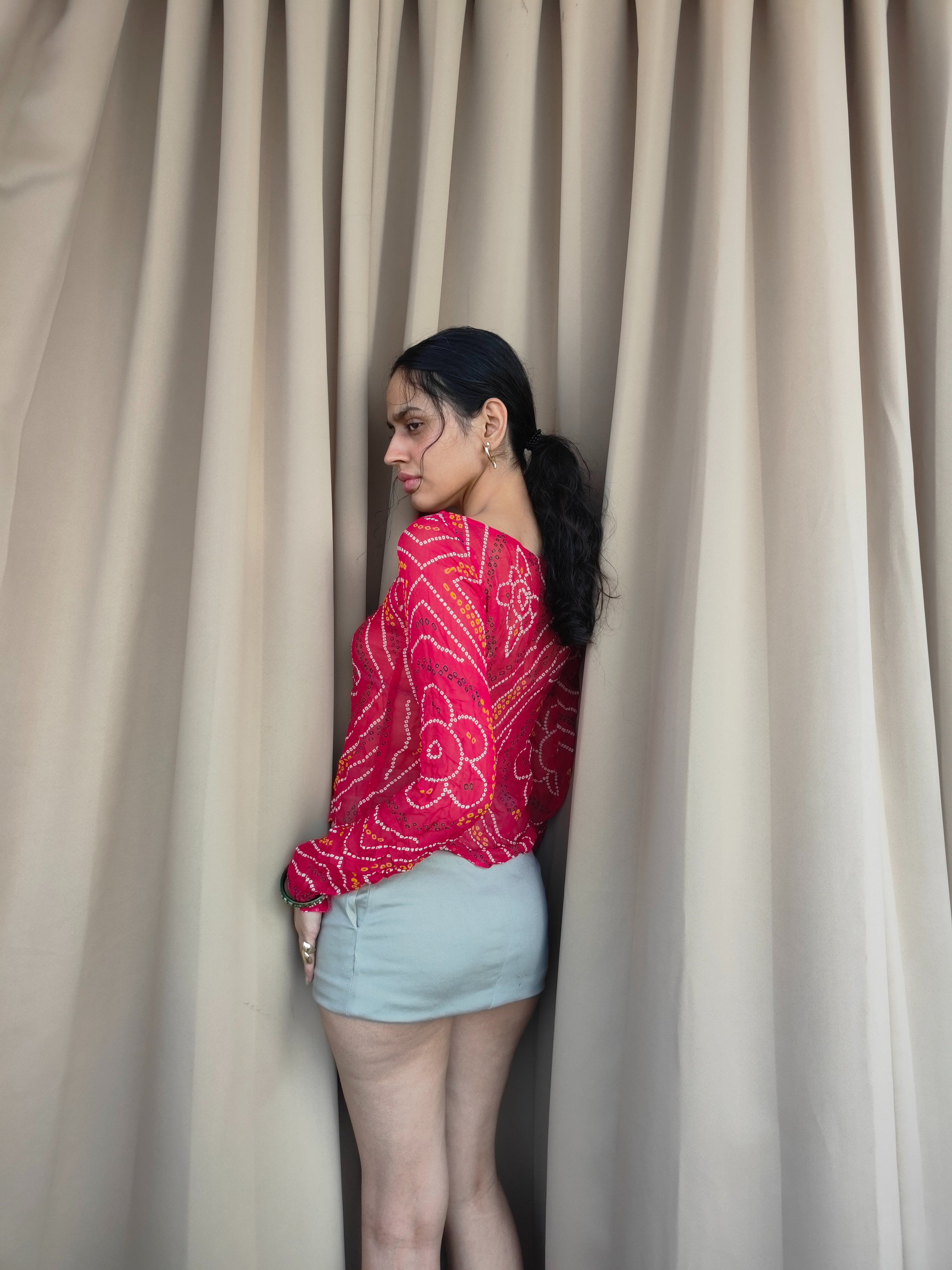 DEADSTOCK BANDHANI TOP IN PINK
