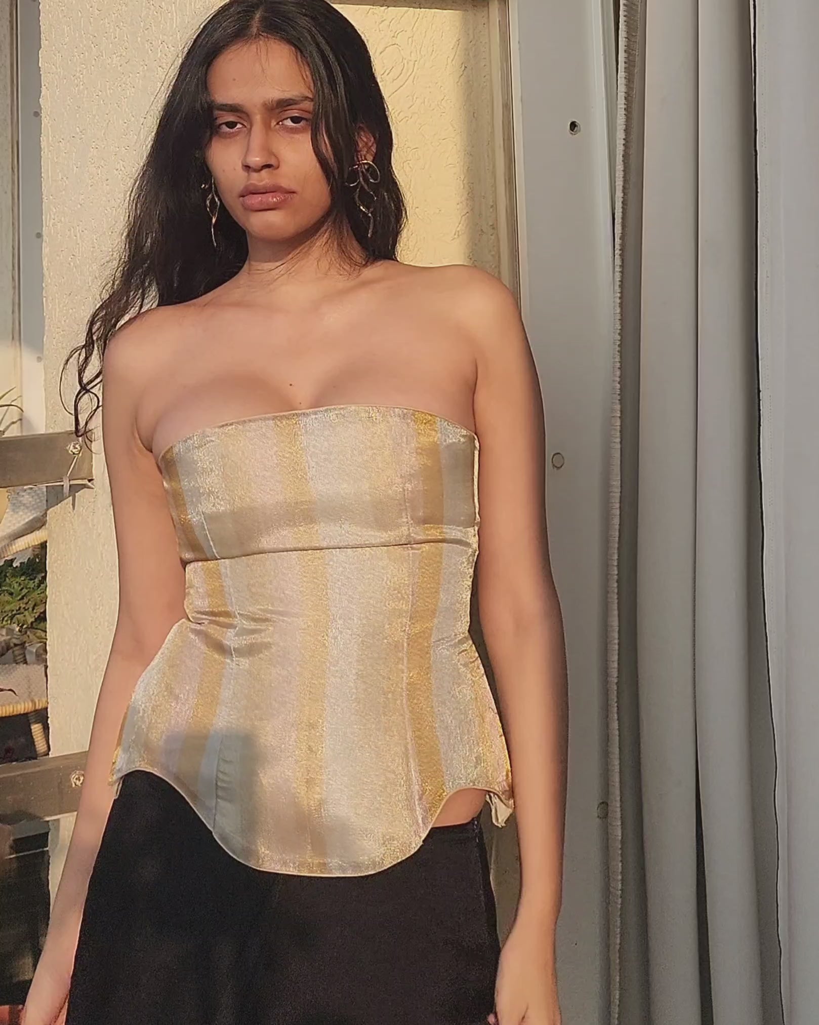 MIXED METAL FAUX CORSET