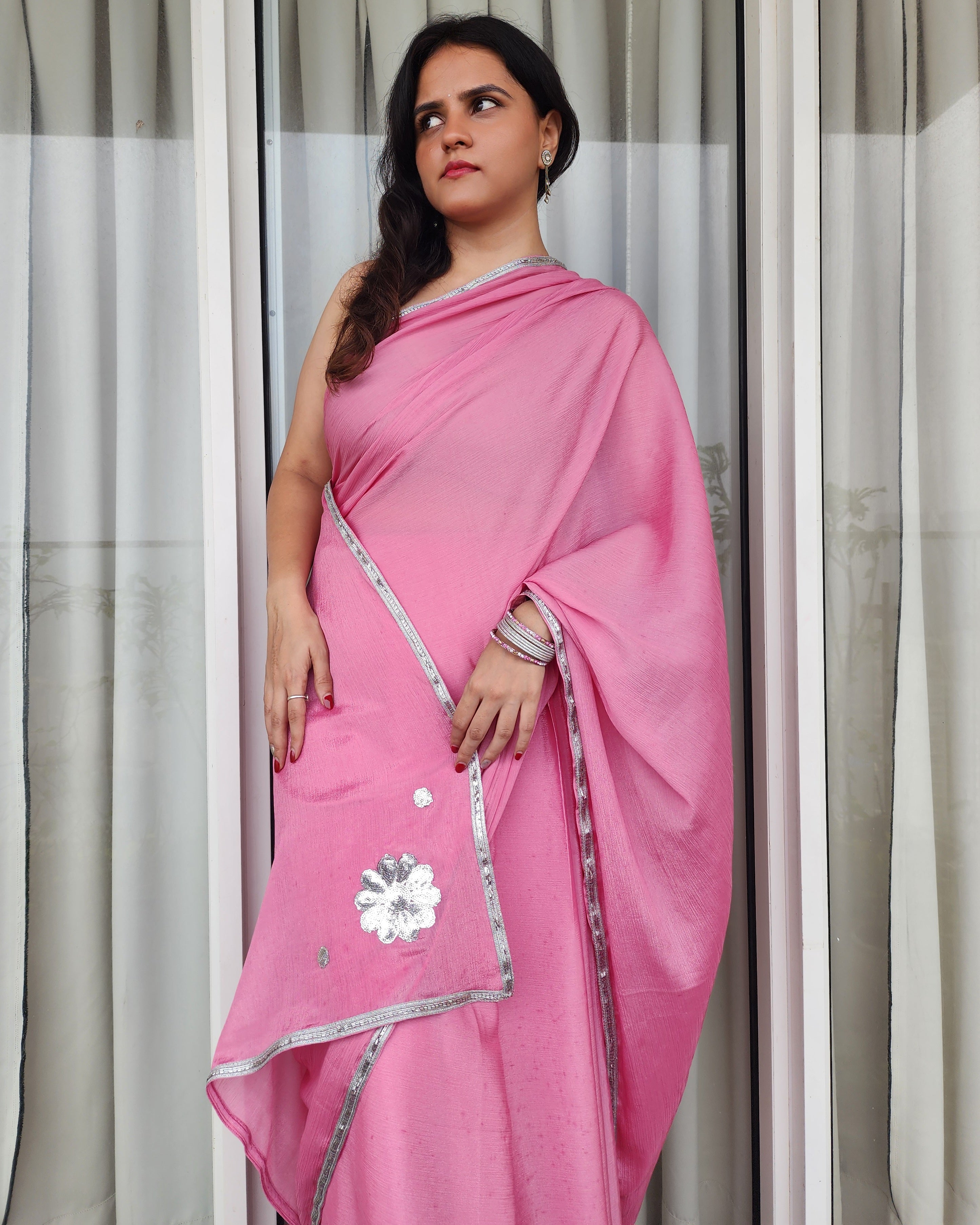 PRE-DRAPED SAREE: BLUSH